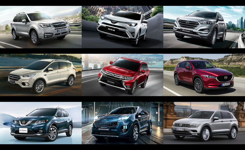 圖片來源：Subaru、Toyota、Hyundai、Mitsubishi、Ford、Mazda、Nissan、Kia、VW