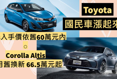 和泰23年式國產車調漲｜《Toyota Yaris / Corolla Altis 》入手價不變 部分車款售價微調 新增配備
