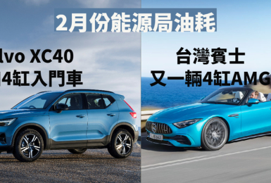 2月能源局油耗｜台灣賓士又一輛4缸《AMG》 《Volvo XC40》追加4缸入門車款 《Citroen C4》Q3上市