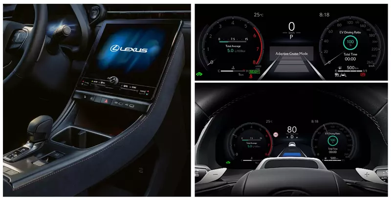 全車系標配9.8吋直立式中控螢幕。經銷商透露，台灣市場是的LBX，入門車款不會採用12.3吋數位儀表(右)。