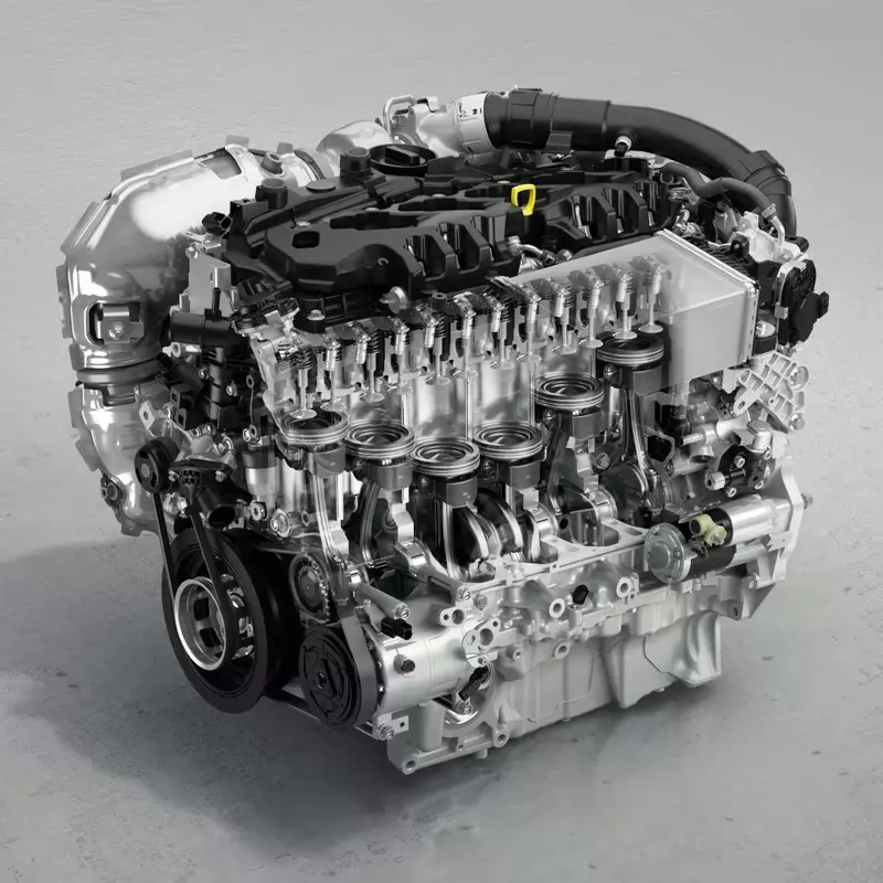 3.3升直列六缸渦輪增壓輕油電引擎。