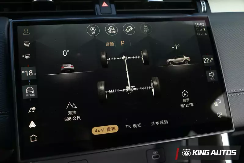 11.4吋中控螢幕的左邊車車造型觸控區是行車模式切換，android auto也能快速切換，對於重度依賴手機導航的我來說，帶來十足安全感。
