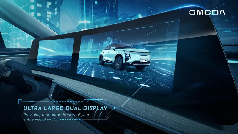 Omoda E5全車系標配12.3吋數位儀表與12.3吋中控螢幕