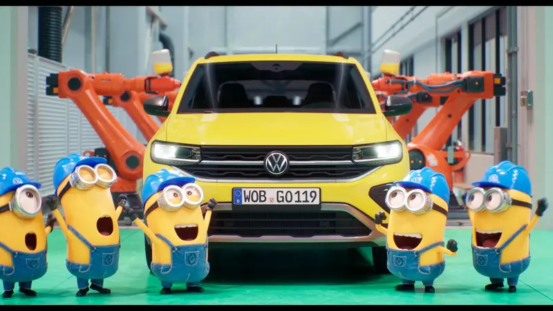 Volkswagen 與擁有全球近 10 億美元票房的暢銷電影角色小小兵合作全球宣傳活動，展現討人喜歡和友善的品牌形象。