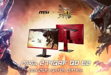 MSI宣布歡慶《Monster Hunter》遊戲20週年 聯名款MAG 274QRF QD E2電競顯示器限量開賣