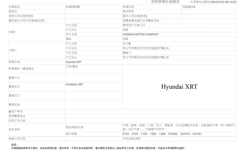 原廠在台灣有申請註冊XRT商標，為日後導入XRT車款增添一絲希望。