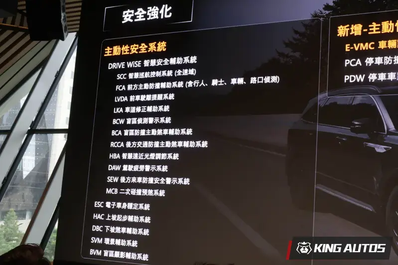 小改款後，全車系安全系統強化。