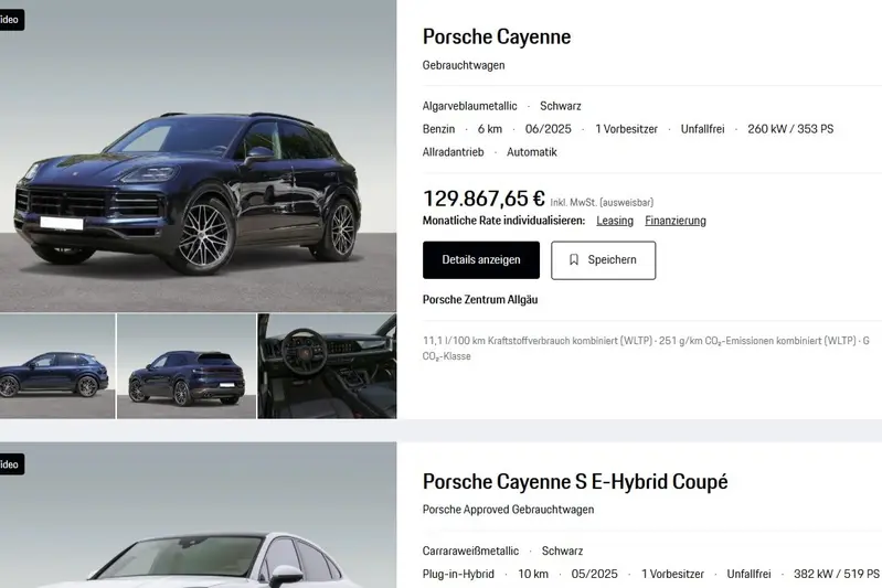 德國市場上的cayenne領牌車