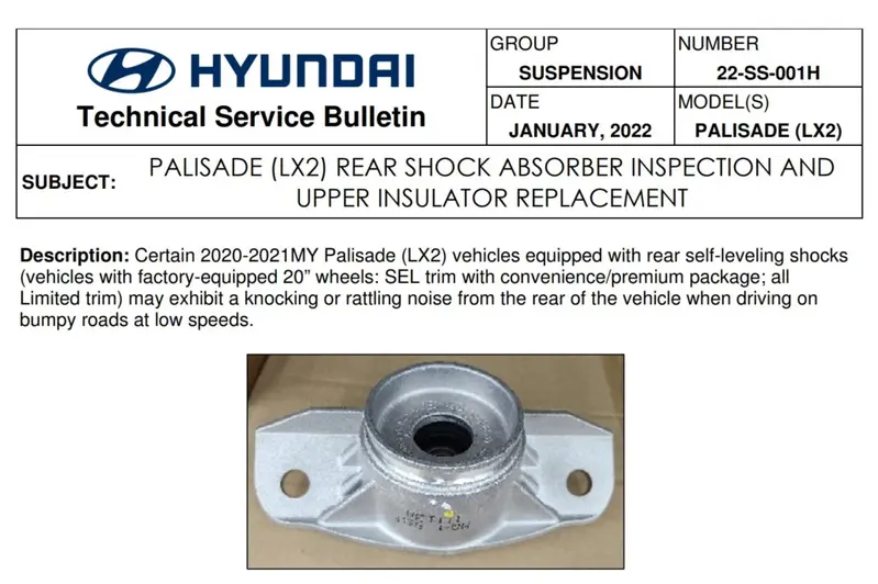 美規初代Hyundai Palisade召回通知