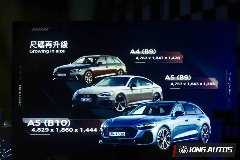 Audi B系列轎車曾改過車系名稱，最新的是A5。