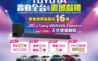 2025年7月購車優惠｜和泰Toyota市占率破3成 震撼獻禮 五大好禮總價值最高超過16萬