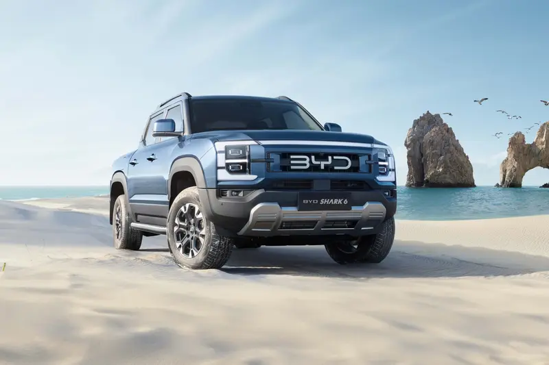 比亞迪（BYD）已擱置墨西哥設廠的計畫。圖為比亞迪在墨西哥上市的皮卡車款BYD Shark。 