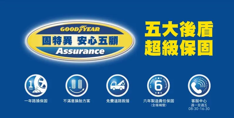 ▲ 固特異提供5大保固