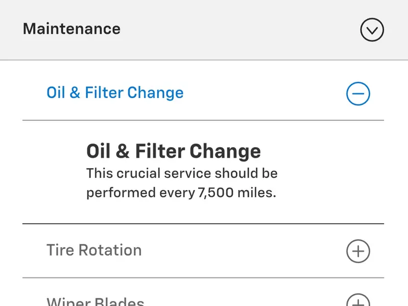 雪芙蘭建議7500英里換機油