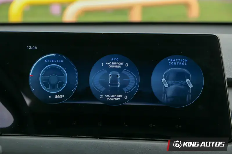 中控螢幕上可呈現多項資訊,包含AYC的作動。