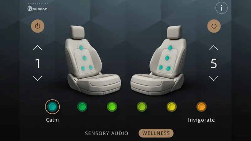 Range Rover SV 首次導入的四座沉浸式體感座椅，達到沉浸式的乘坐體驗，長軸車型另升級配備沉浸式傳感地板。