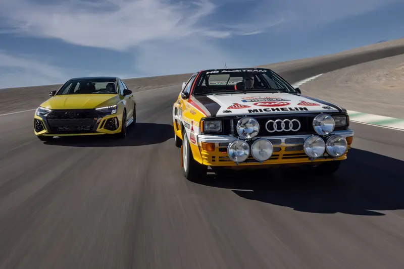 Audi RS 3 與 1984 Audi Rallye quattro A2