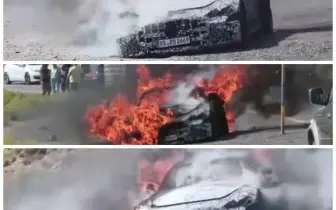 小改款《Mercedes-AMG GT》測試車失火 目擊者：大電池起火 消防隊無法馬上控制火勢