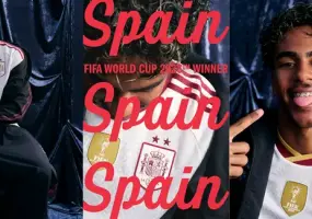 榮耀再臨！adidas世界盃西班牙隊「冠軍二星」客場球衣全新亮相 西班牙隊主場球員版與球迷版球衣同步發售